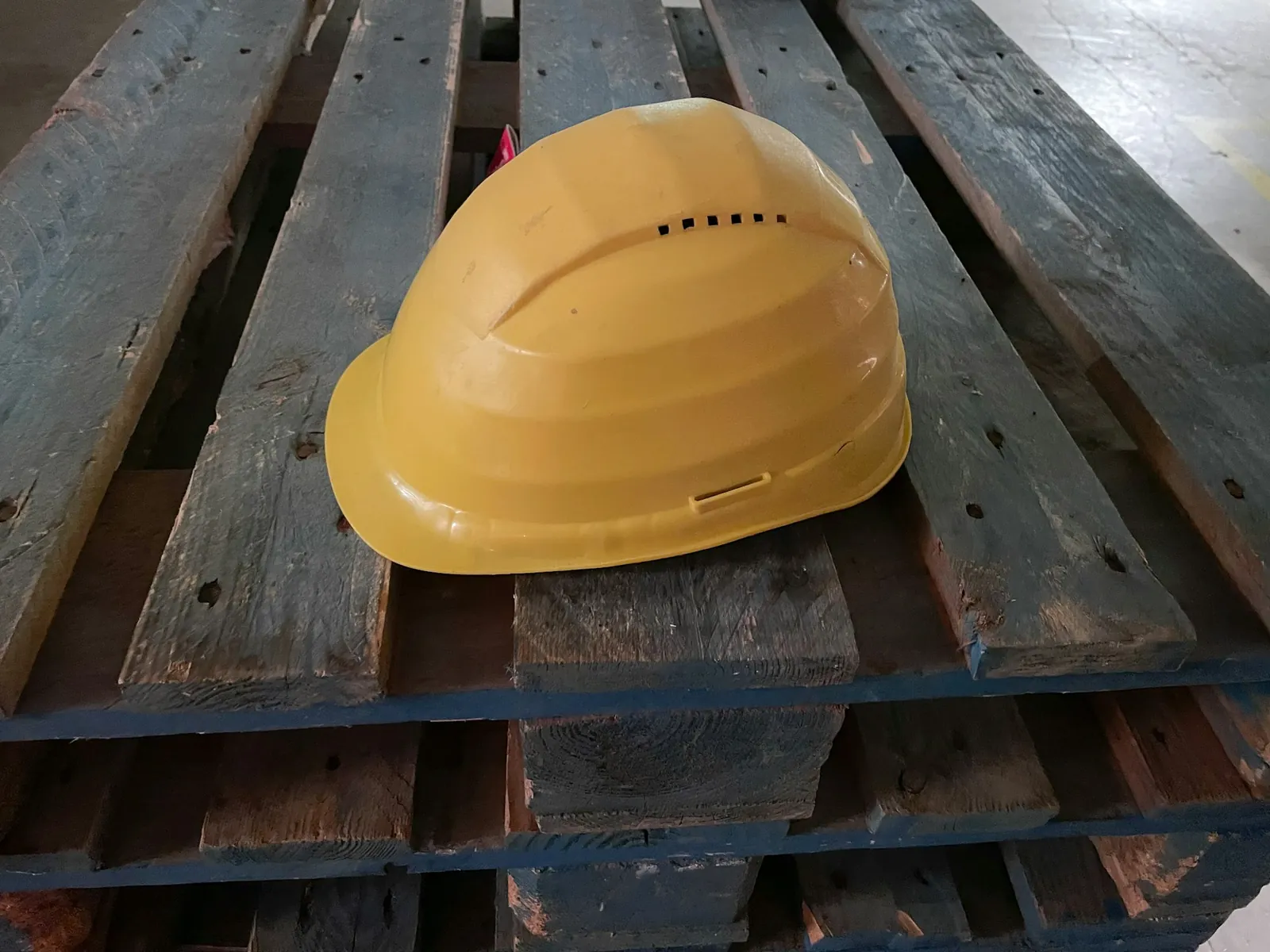 Hard hats and hi-vis vests ready for the morning toolbox talk